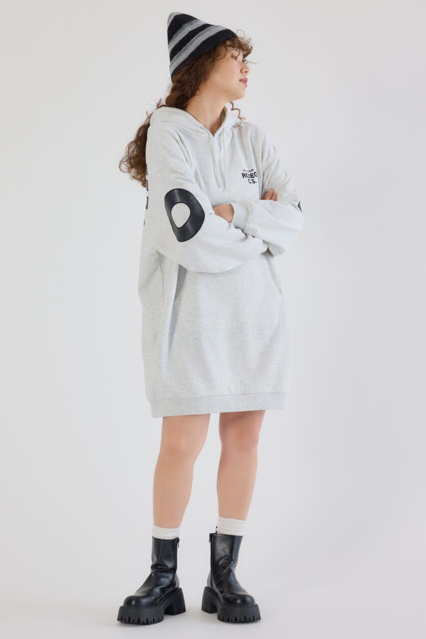 RODEO CROWNS「フェイクレザーパッチパーカーワンピース」|ワンピース|