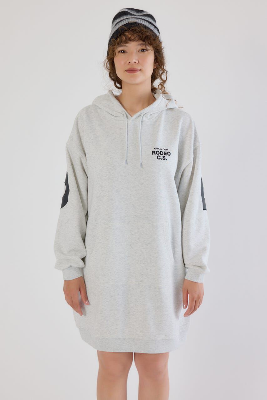 RODEO CROWNS「フェイクレザーパッチパーカーワンピース」|ワンピース|