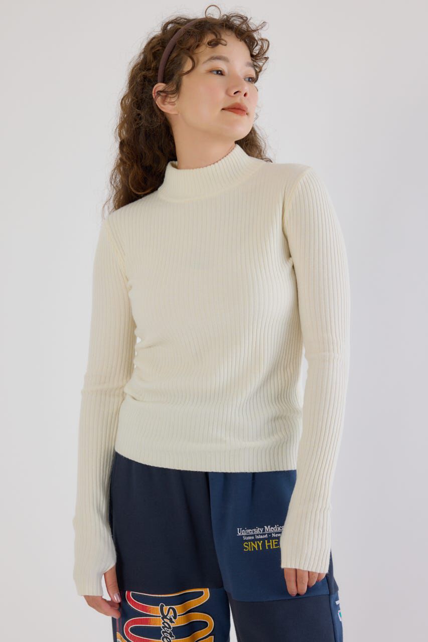 RODEO CROWNS「マルチボーダーニットトップス」|ニット・セーター|O/WHT1