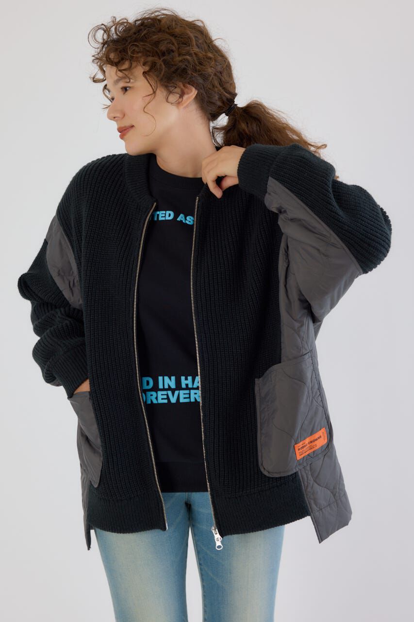 RODEO CROWNS「キルトドッキングニットブルゾン」|カーディガン|