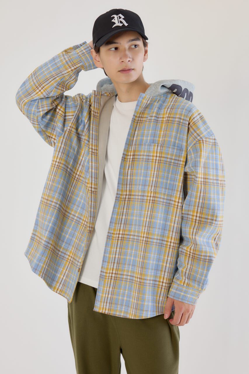 RODEO CROWNS「ボンディングフーデッドチェックシャツ」|シャツ・ブラウス|