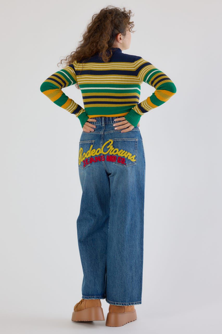 RODEO CROWNS「HIP EMB LOOSE DENIM」|デニム|