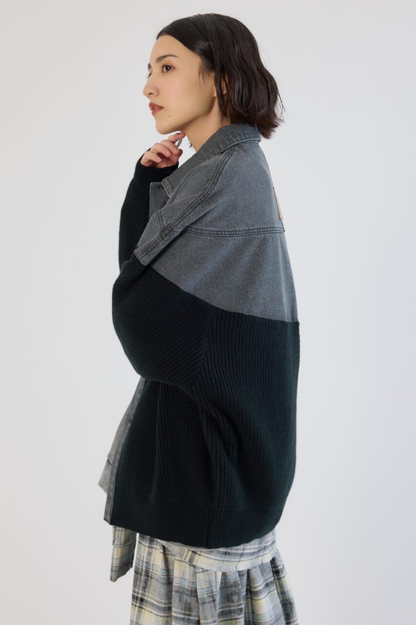 RODEO CROWNS「ニットドッキングルーズデニムジャケット」|デニムジャケット|