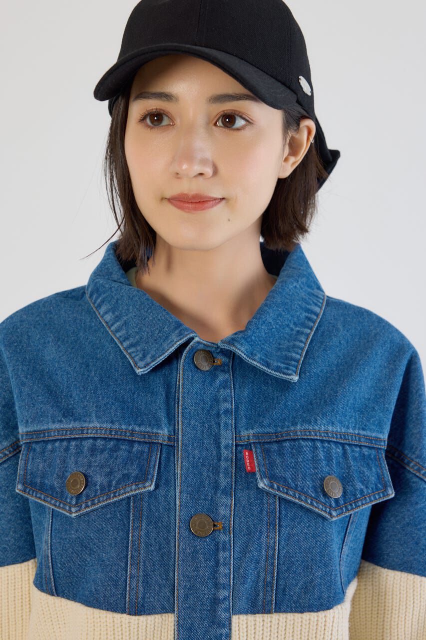 RODEO CROWNS「ニットドッキングルーズデニムジャケット」|デニムジャケット|