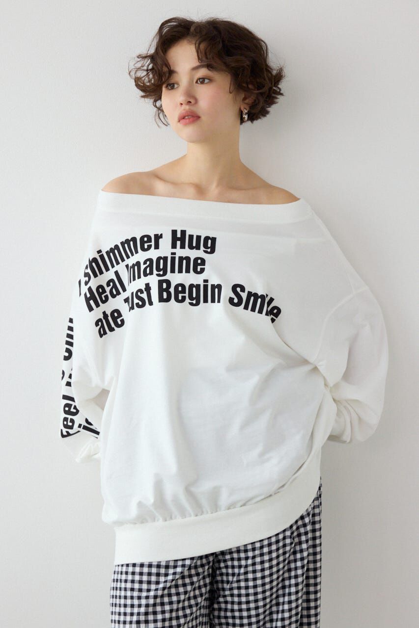 RODEO CROWNS「メッセージオフショルダートップス」|パーカー|