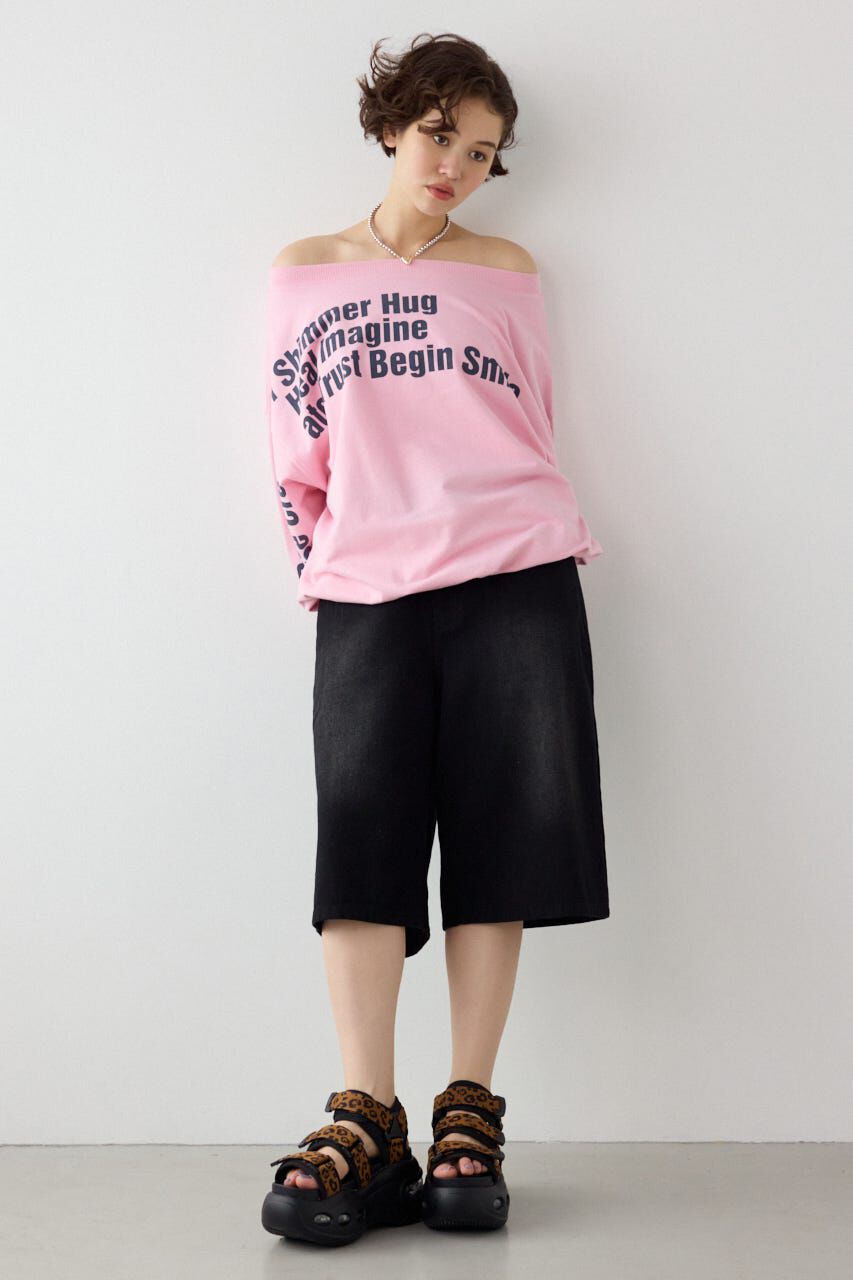 RODEO CROWNS「メッセージオフショルダートップス」|パーカー|