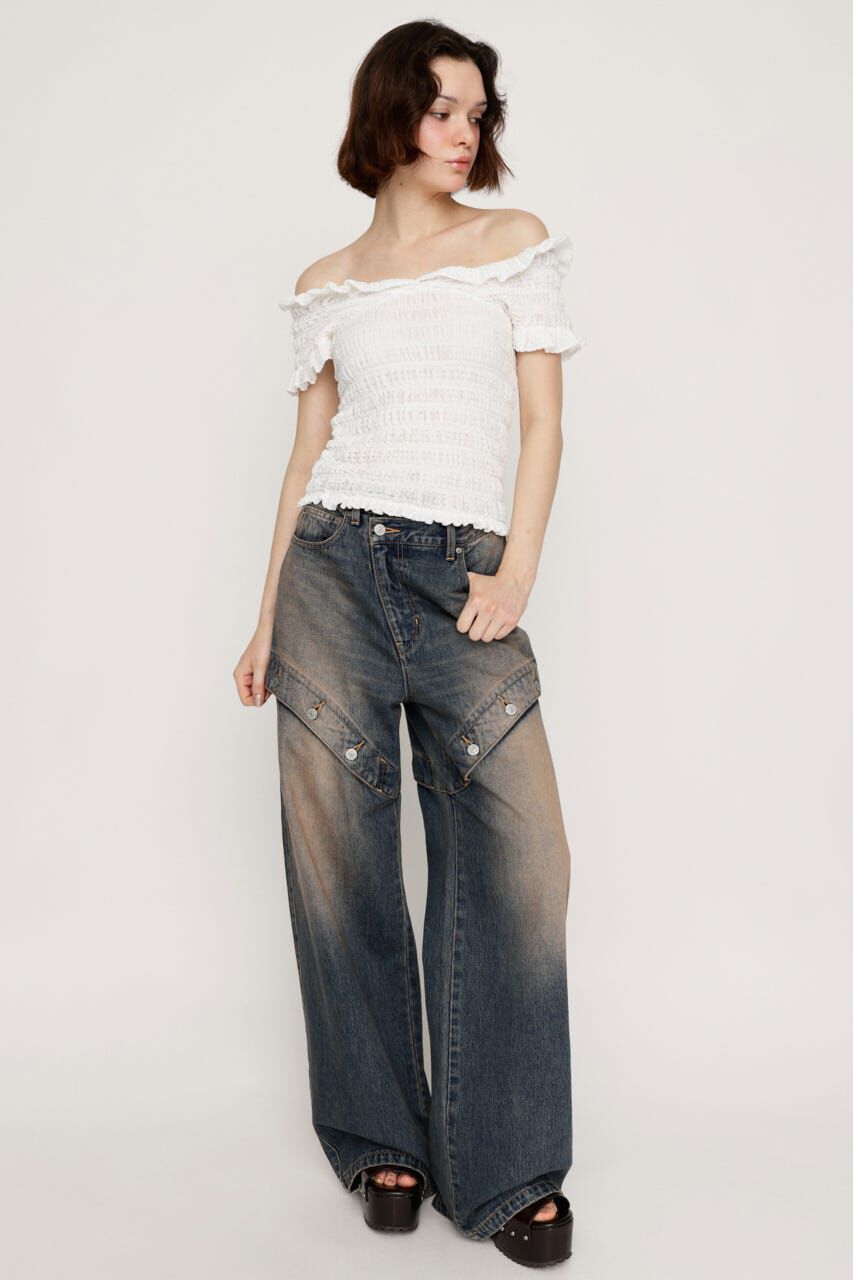 SLY「J／W SIDE OPEN STRAIGHT パンツ」|デニム|