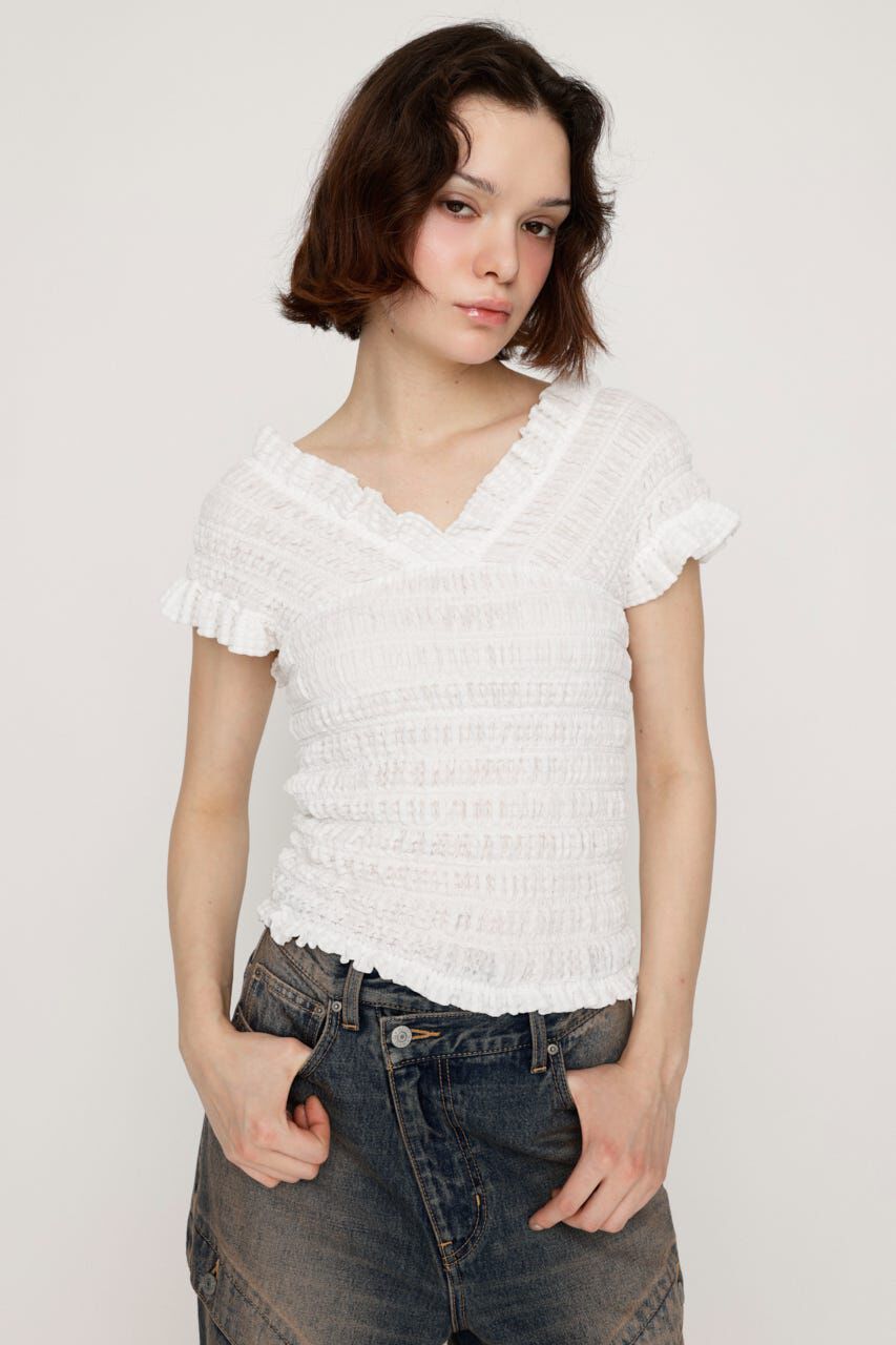 SLY「SHEER SHIRRING BUSTIER トップス」|その他|