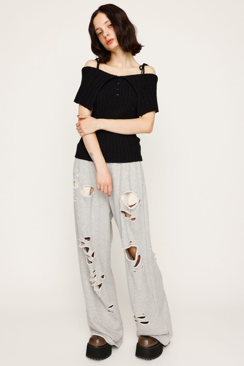 SLY「OFFSHOULDER RIB HG トップス」|ニット・セーター|