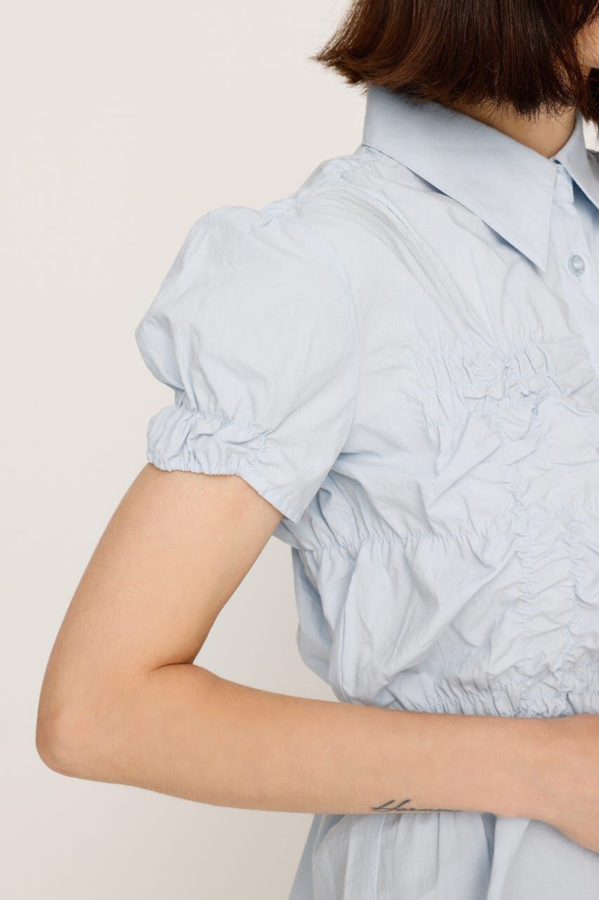 SLY「RANDOM SHIRRING S／SLEEVE トップス」|シャツ・ブラウス|