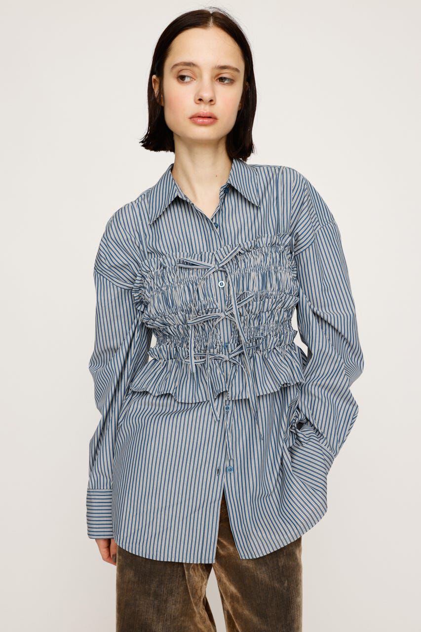 SLY「BUSTIER LAYRED シャツ」|シャツ・ブラウス|M/NVY7