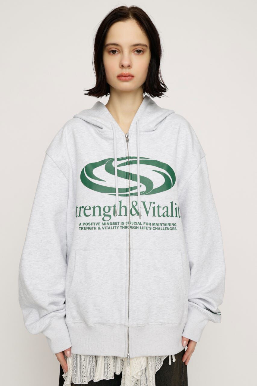 SLY「PRINT OVER HOODIE」|パーカー|