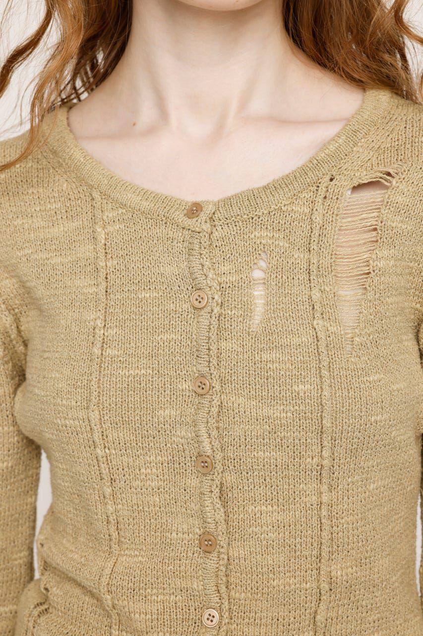 SLY「FRONT BUTTON CRASH カーディガン」|カーディガン|