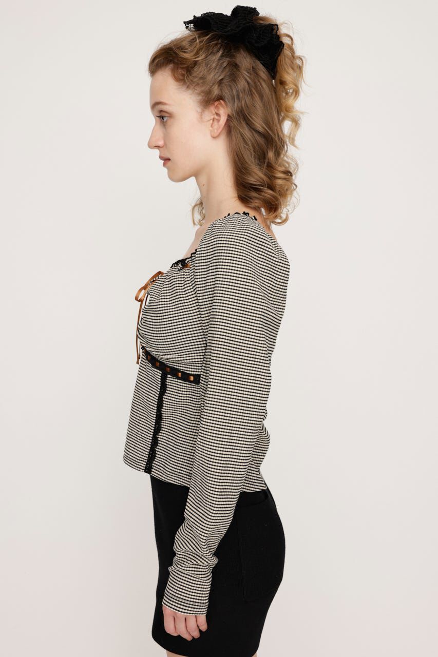 SLY「PLAID RIBBON CUT トップス」|Tシャツ・カットソー|