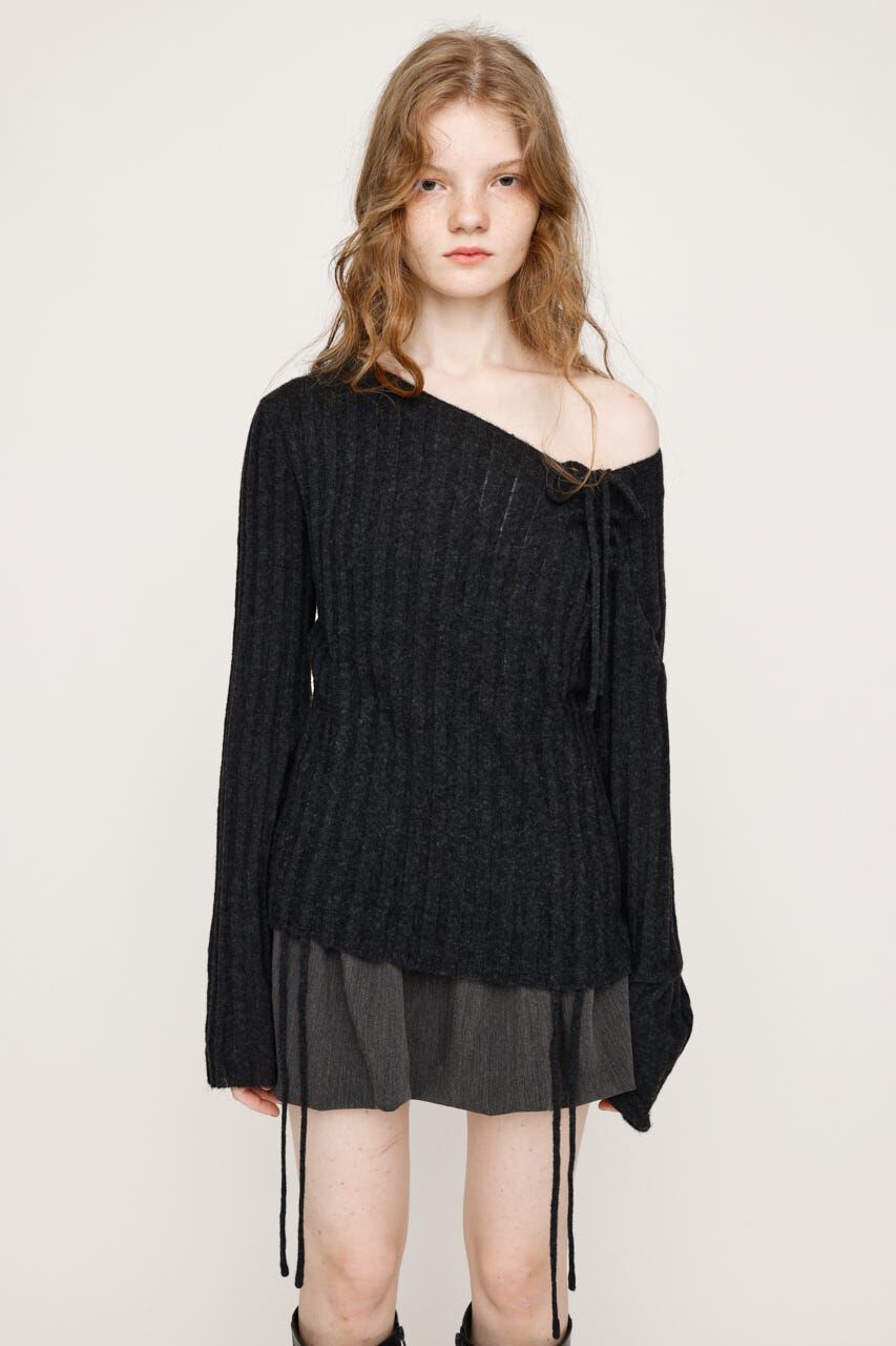 SLY「GATHER RIBBON KNIT トップス」|ニット・セーター|