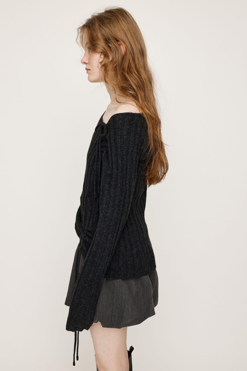 SLY「GATHER RIBBON KNIT トップス」|ニット・セーター|