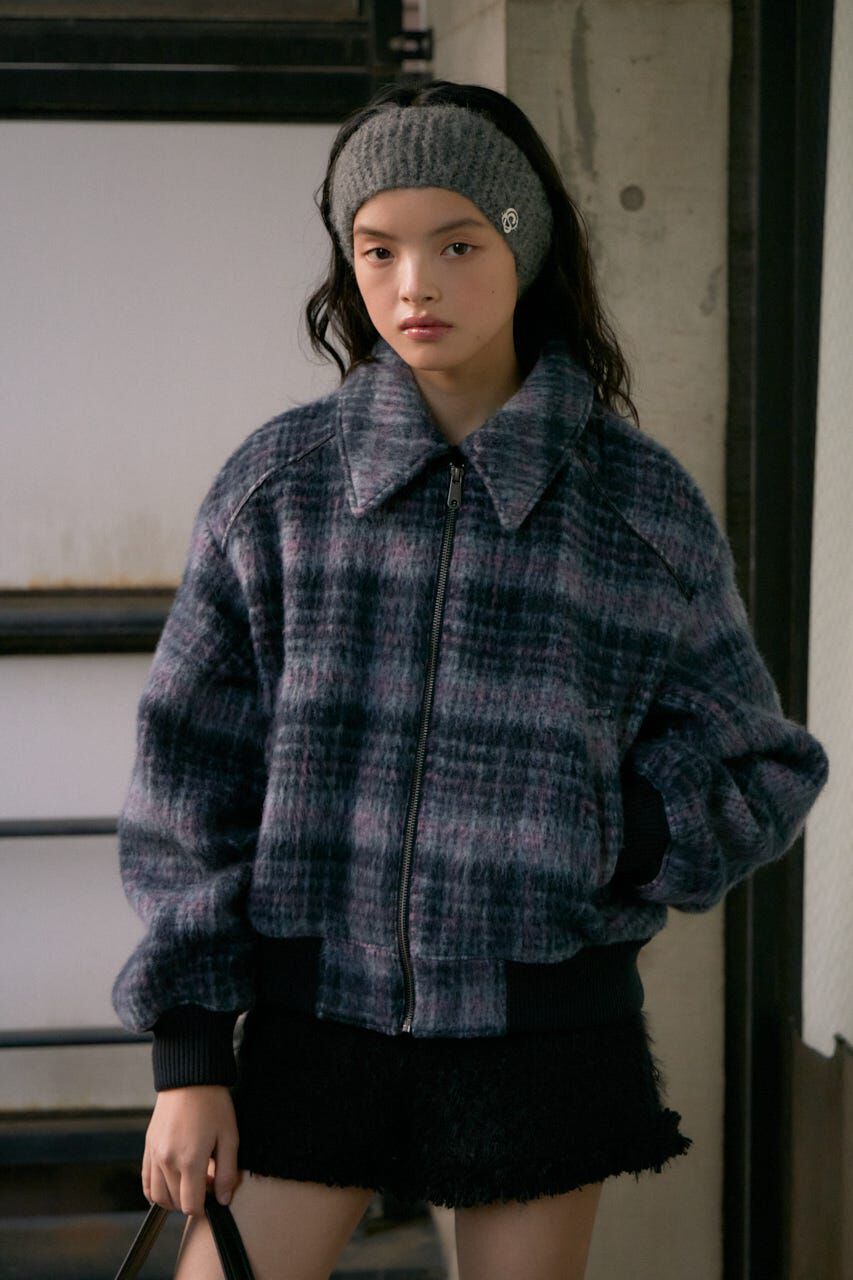 SLY「SHAGGY CHECK ブルゾン」|ブルゾン・スタジャン|
