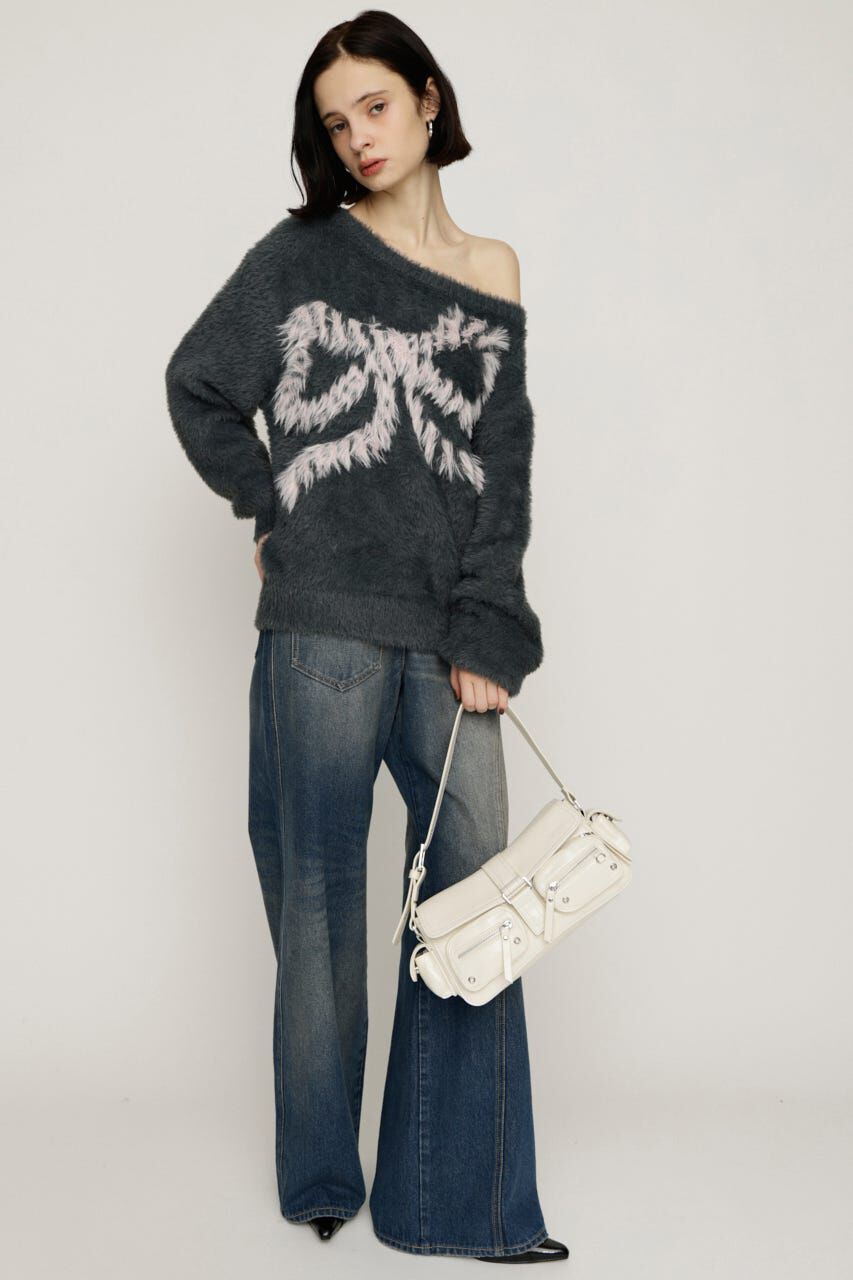 SLY「ONE SHOULDER RIBBON KNIT トップス」|ニット・セーター|