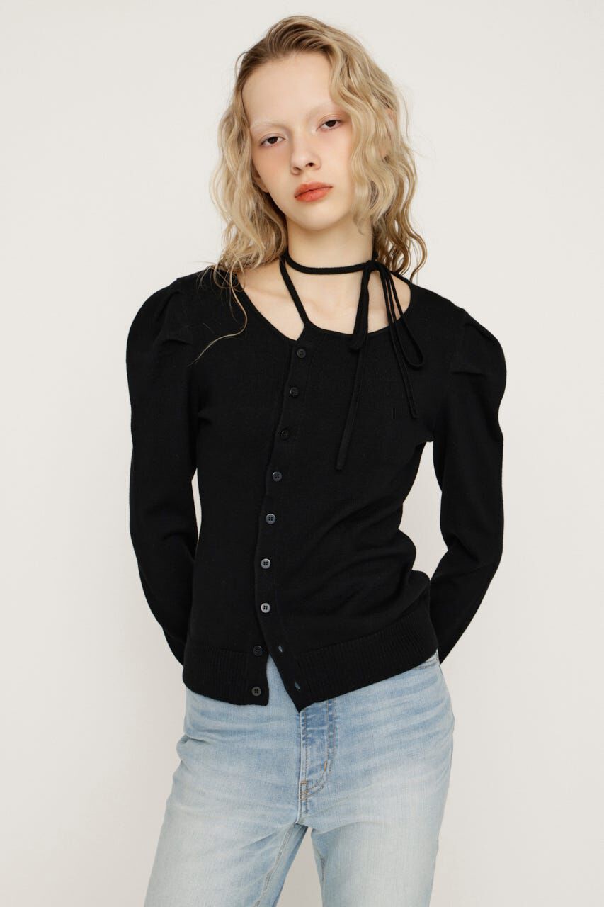 SLY「CURVE RIBBON HG PUFF トップス」|ニット・セーター|