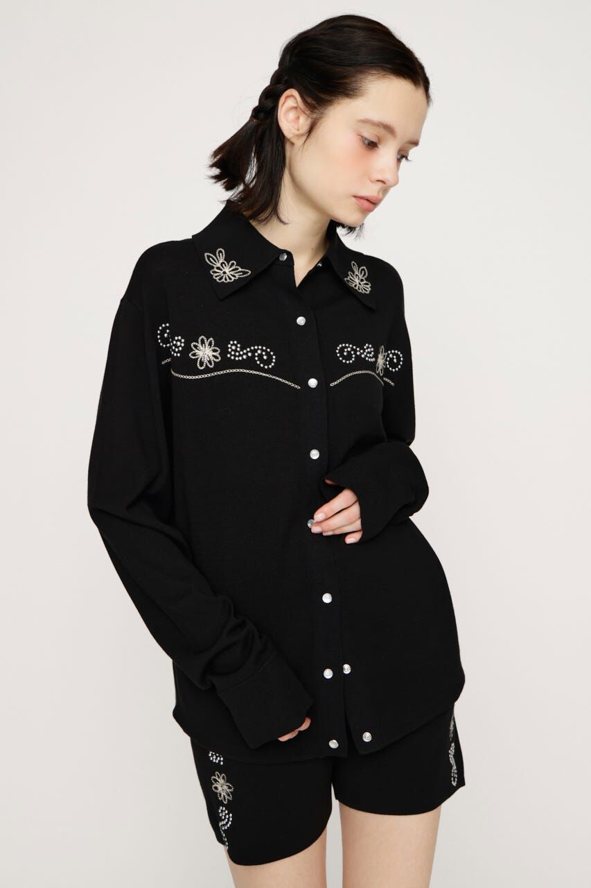 SLY「WESTERN STUDS KNIT シャツ」|シャツ・ブラウス|