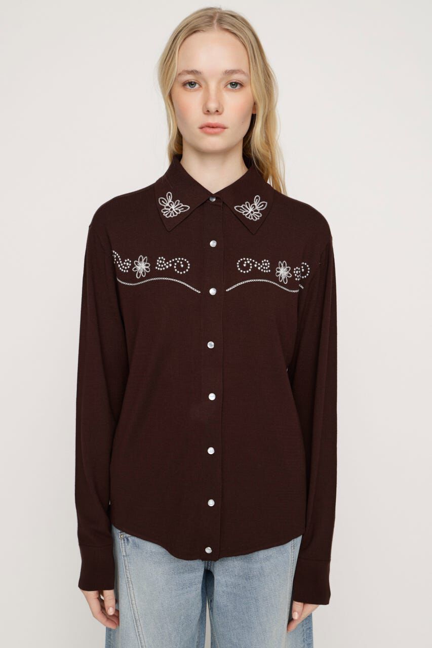 SLY「WESTERN STUDS KNIT シャツ」|シャツ・ブラウス|