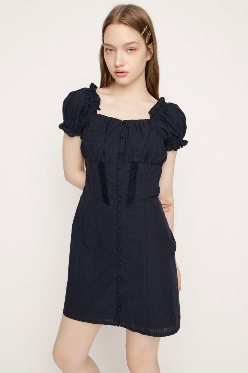 SLY「GATHER RIBBON ショートワンピース」|ワンピース|NVY