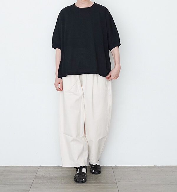 オローネ「グレースノートハーフニット」|ニット・セーター|ブラック