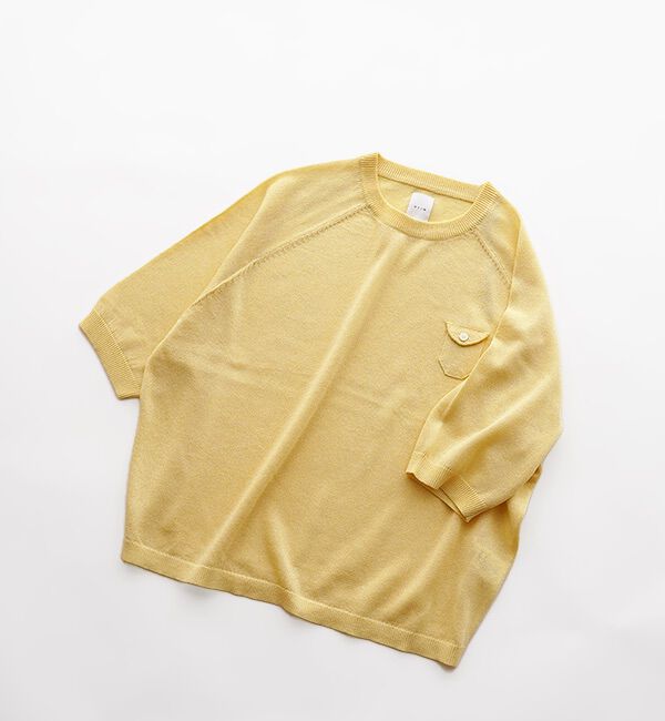 休日と詩「小さなポケットのニット&ldquo;5分袖&rdquo;」|ニット・セーター|