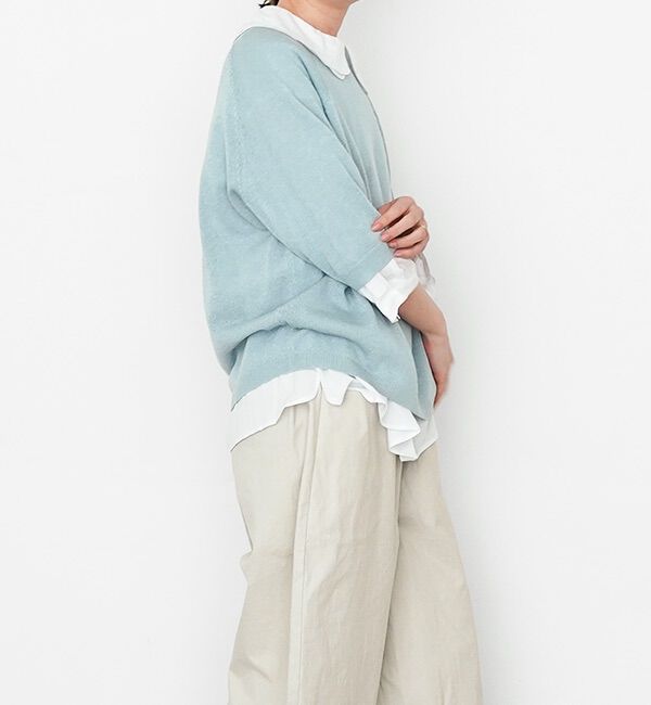 休日と詩「小さなポケットのニット&ldquo;5分袖&rdquo;」|ニット・セーター|