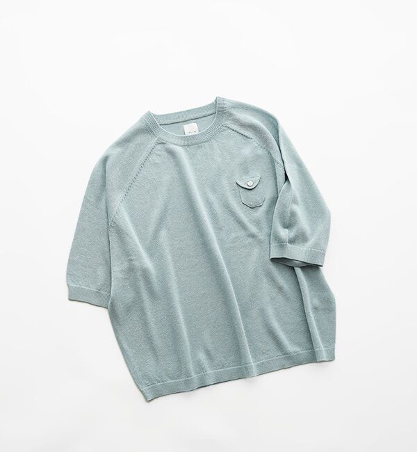 休日と詩「小さなポケットのニット&ldquo;5分袖&rdquo;」|ニット・セーター|