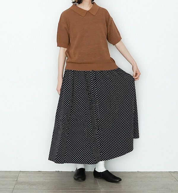 休日と詩「休日のやさしい襟のニット&ldquo;5分袖&rdquo;」|ニット・セーター|