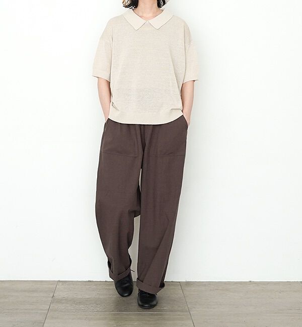 休日と詩「休日のやさしい襟のニット&ldquo;5分袖&rdquo;」|ニット・セーター|