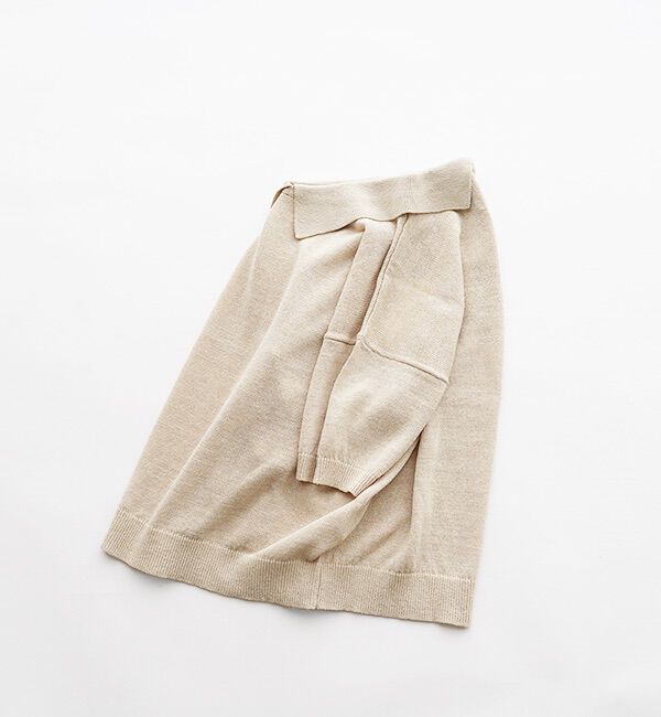 休日と詩「休日のやさしい襟のニット&ldquo;5分袖&rdquo;」|ニット・セーター|