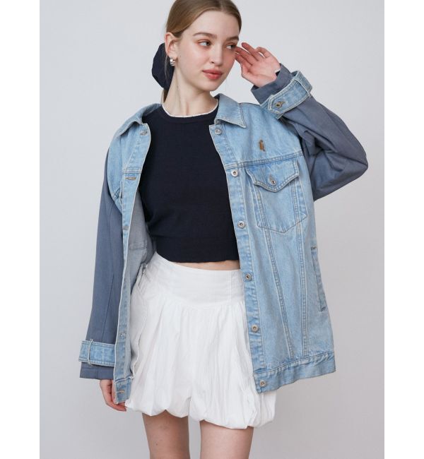 CALNAMUR「DOKING OVER DENIM BLOUSON/ドッキングオーバーデニムブルゾン」|ブルゾン・スタジャン|