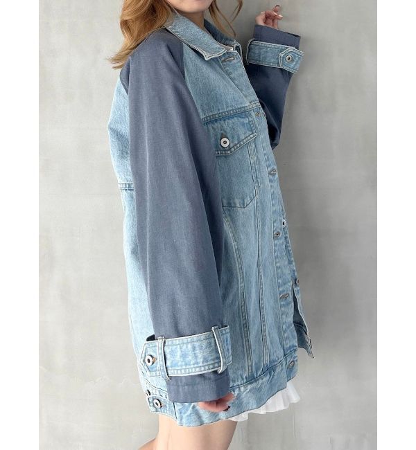 CALNAMUR「DOKING OVER DENIM BLOUSON/ドッキングオーバーデニムブルゾン」|ブルゾン・スタジャン|