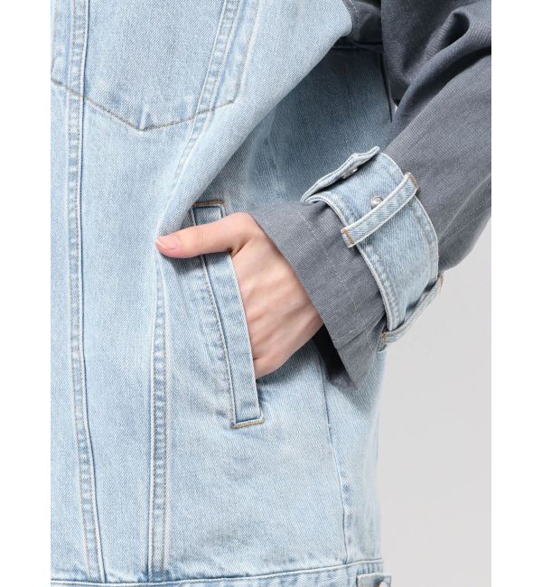 CALNAMUR「DOKING OVER DENIM BLOUSON/ドッキングオーバーデニムブルゾン」|ブルゾン・スタジャン|