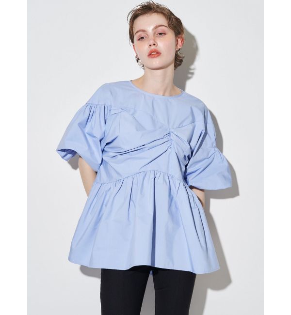 ELENDEEK「GATHER BALLOON PEPLUM BL」|シャツ・ブラウス|