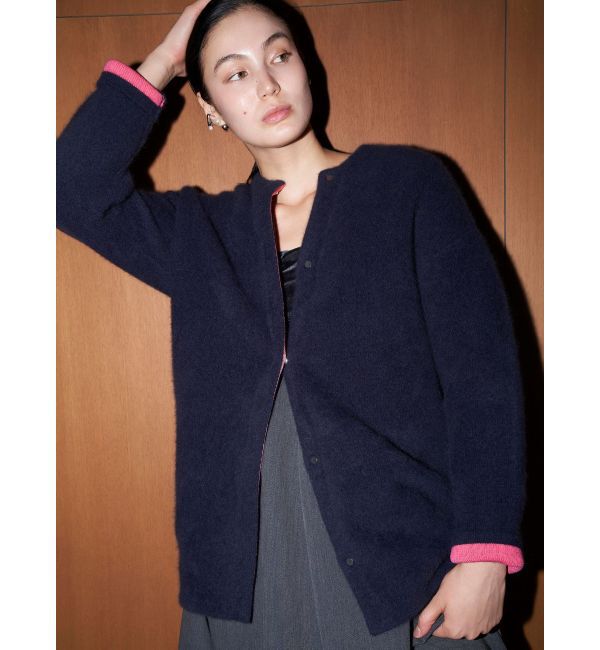 ELENDEEK「CN RACCOON MIX WCD」|カーディガン|ネイビー