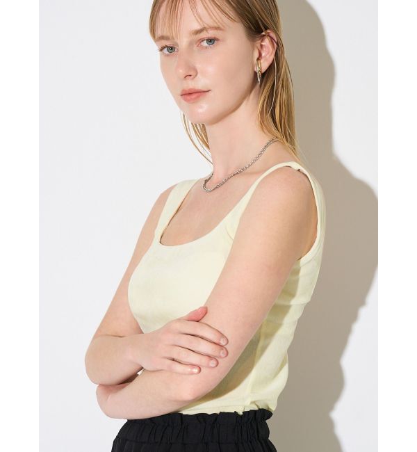 ELENDEEK「FROCKY TULLE PAD TANK」|タンクトップ|イエロー