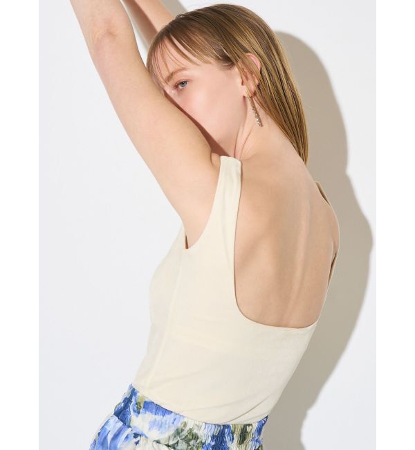 ELENDEEK「FROCKY TULLE PAD TANK」|タンクトップ|ベージュ