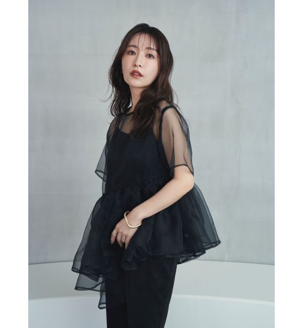 ELENDEEK「【yuumi&times;ELENDEEK】CAMI SET ASYMMETRY BL」|シャツ・ブラウス|ブラック