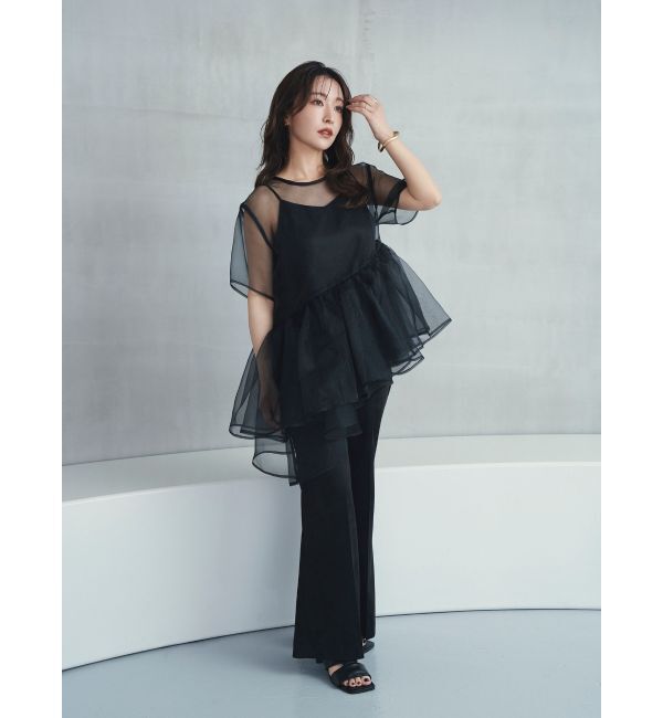 ELENDEEK「【yuumi&times;ELENDEEK】TUCK WIDE FLARE PT」|その他|ブラック