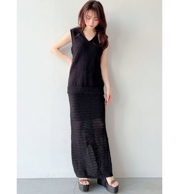 RESEXXY「ロングポロニット【セットアップ着用可能】」|ニット・セーター|