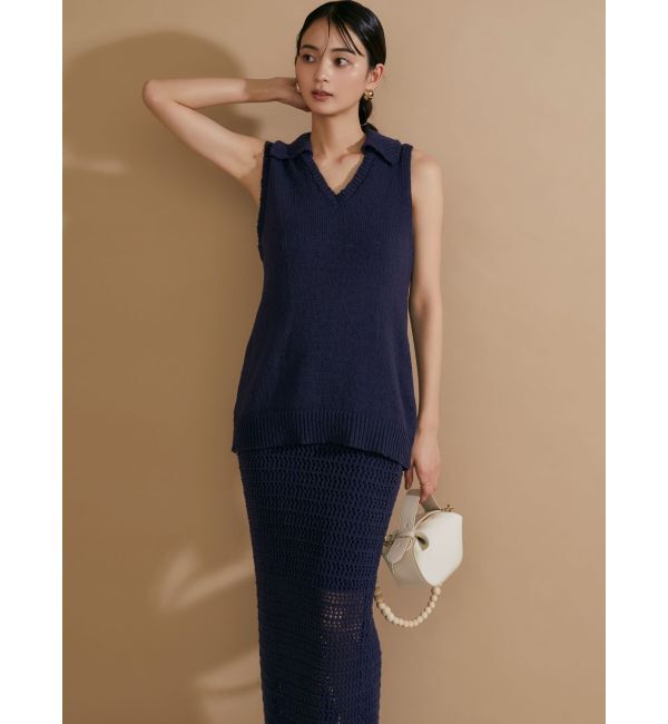 RESEXXY「ロングポロニット【セットアップ着用可能】」|ニット・セーター|