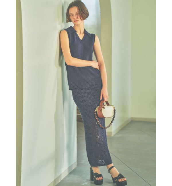 RESEXXY「ロングポロニット【セットアップ着用可能】」|ニット・セーター|