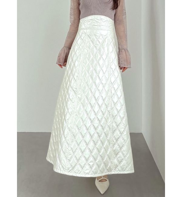 RESEXXY「キルティングフレアスカート」|スカート|ホワイト