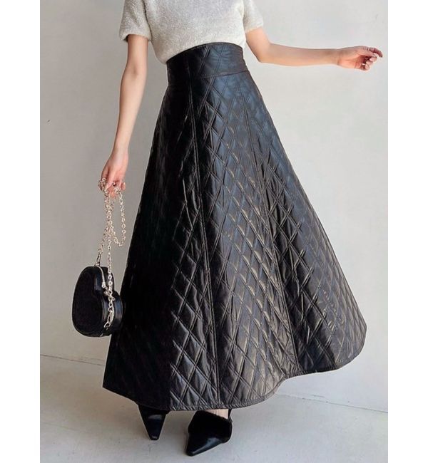 RESEXXY「キルティングフレアスカート」|スカート|ブラック