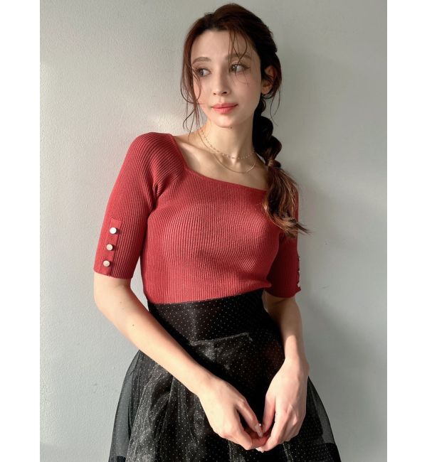 RESEXXY「シンプルスリーブニットトップス【ネイビーWEB限定カラー】」|ニット・セーター|