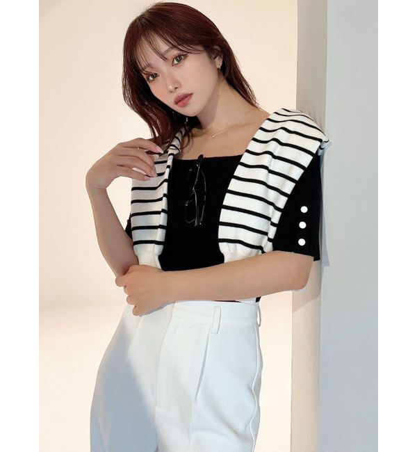 RESEXXY「シンプルスリーブニットトップス【ネイビーWEB限定カラー】」|ニット・セーター|