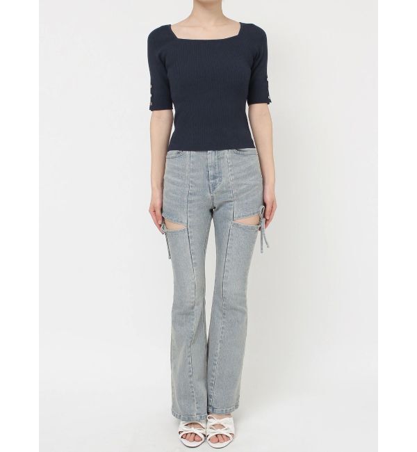 RESEXXY「シンプルスリーブニットトップス【ネイビーWEB限定カラー】」|ニット・セーター|